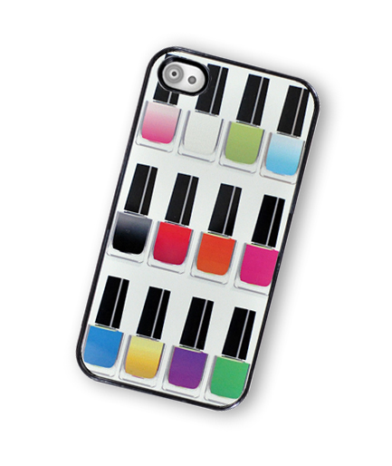 Nail Polish Rainbow iPhone Hard Case, fits iPhone 4 and iPhone 4S - Black Trim