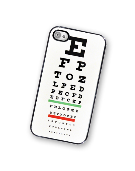 Eye Chart iPhone Hard case, Fits iPhone 4 and iPhone 4S - Black Trim