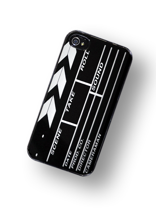 Directors Board Film Clapper iPhone Hard Case, fits iPhone 4 and iPhone 4S - Black Trim