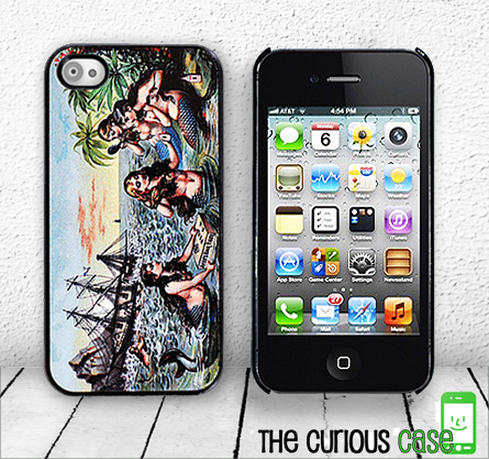Mermaid Pirate Ship iPhone Hard Case, fits iPhone 4 and iPhone 4S